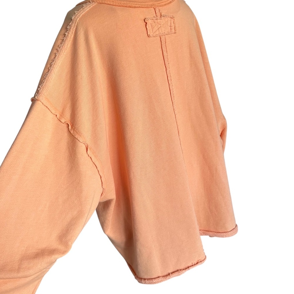 We The Free Oversized V‑Neck Sweatshirt in Peach - Picture 4 of 9